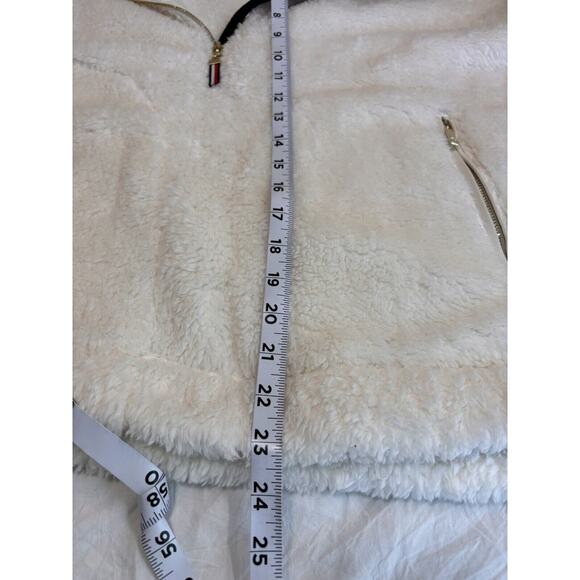 Tommy Hilfiger Women's Size L White Sherpa Half Zip Pullover Jacket Y2K Gorpcore - Picture 10 of 10